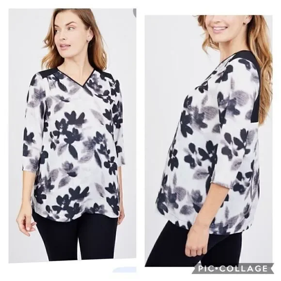 New! Noir maternity floral V-neck tunic to… - Picture 15 of 16